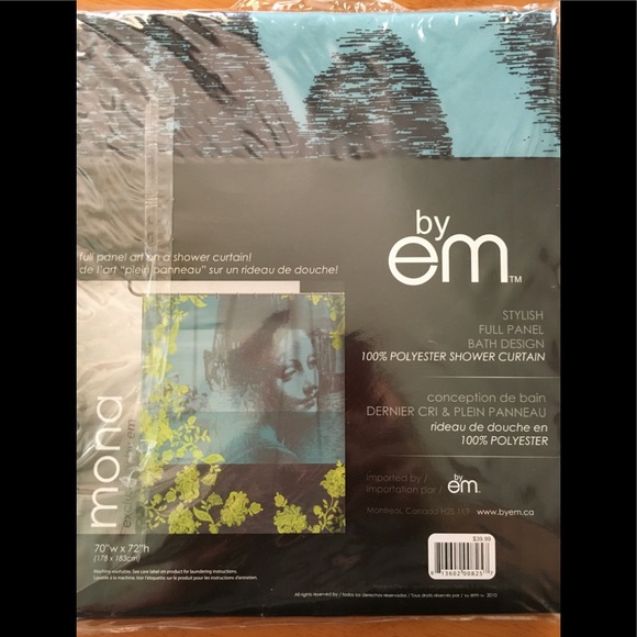 Mona Art 100% Polyester Shower Curtain - Picture 4 of 4